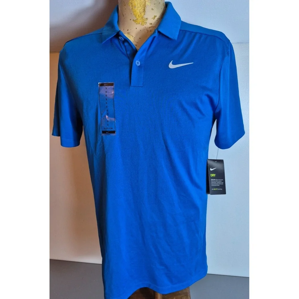 Nike Golf Mens Dri-Fit Short Sleeve Polo Shirt Small Blue NEW NWT